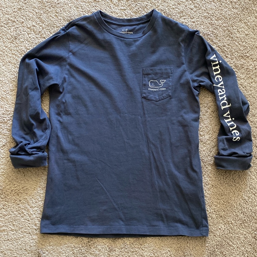 Vineyard Vines Boys Class Long Sleeve Pocket Tee M